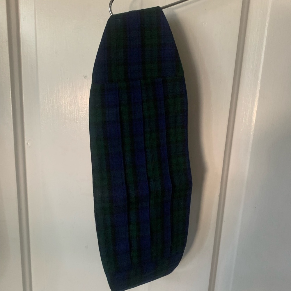 Blue and green plaid cumberbund